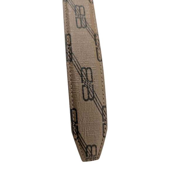 Balenciaga BB Signature Canvas Leather Belt Monogram Beige